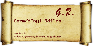Germányi Róza névjegykártya